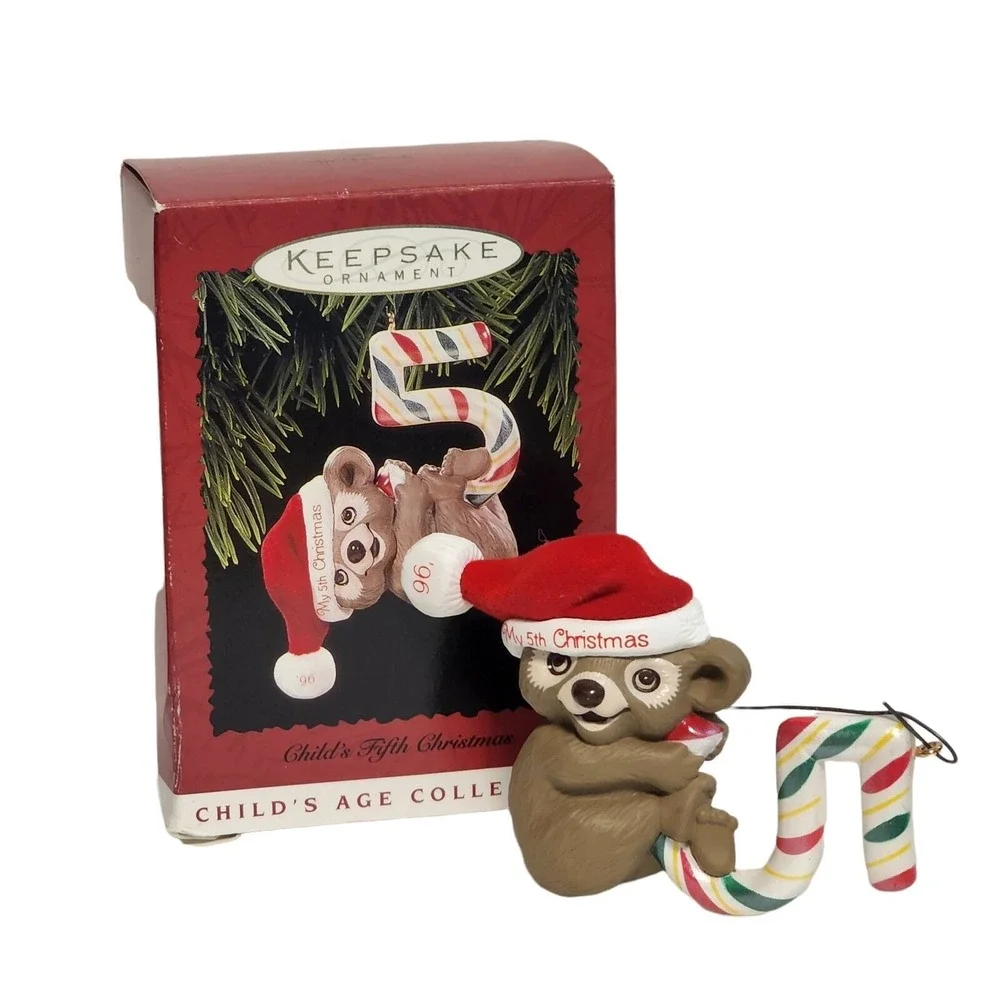 Hallmark Keepsake Ornament Child's Age Collection My 5th‎ Christmas Bear 1996